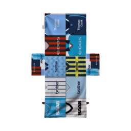 Manchester Blues - Kit Montage Multicoloured Sunbed Towel With Pockets - thumbnail 2