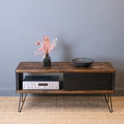 Wooden Tv Stand. Solid Wood Media Centre. Sideboard With Storage For Gaming Consoles. Living Room Furniture. Stand Storage - thumbnail 2