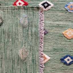 Minimalist Kilim Rug, Handmade Artisan Afghan Moroccan Persian Swedish Scandinavian Multicolour Flatweave Natural Wool Rug 150x104 cm - thumbnail 3