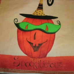Handmade Halloween Pumpkin Pillow, Masked Decor - thumbnail 2