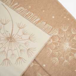 Wool Plaid - Soft & Warm Blanket With Dandelion Motif, Perfect Gift, Handmade in Eu - thumbnail 2