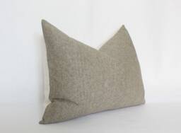 Olive Lumbar Pillow, Throw Light Cushion Cover, Green Pillow Case, -