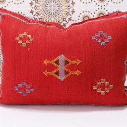 Ddp_Set Of 2 New Moroccan Pillows 100% Silk, Absolutely Gorgeous Pillow Berber Home Design Handmade Kilim With Zipper 2P41 - thumbnail 4