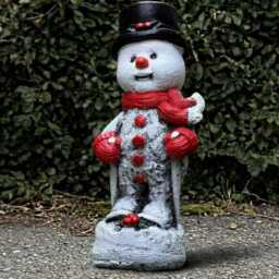 Outdoor Snowman Sculpture Stone Figurine Cement Figure Decoration Snowman Lover Gift Yard Art Lawn Ornament