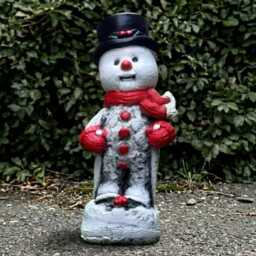 Outdoor Snowman Sculpture Stone Figurine Cement Figure Decoration Snowman Lover Gift Yard Art Lawn Ornament - thumbnail 4