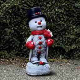 Outdoor Snowman Sculpture Stone Figurine Cement Figure Decoration Snowman Lover Gift Yard Art Lawn Ornament - thumbnail 2