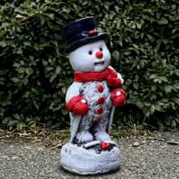 Outdoor Snowman Sculpture Stone Figurine Cement Figure Decoration Snowman Lover Gift Yard Art Lawn Ornament - thumbnail 3