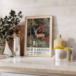 William Morris Deer Print, Kew Gardens London Poster, Vintage Wall Art, Floral Poster - thumbnail 3
