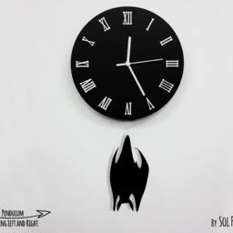 Halloween Bat Swinging On Moon 1 - Wall Clock With Pendulum Clock Unique Decor Gift Idea - thumbnail 3