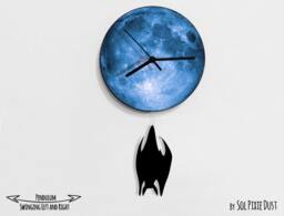 Halloween Bat Swinging On Moon 1 - Wall Clock With Pendulum Clock Unique Decor Gift Idea