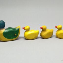 Toy Duck Wooden Colourful Yellow Red Redbrown Size 5, 5 X4, 5 X 2, 0 cm - B H S Approx. 14, 5 Gr - thumbnail 4