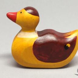 Toy Duck Wooden Colourful Yellow Red Redbrown Size 5, 5 X4, 5 X 2, 0 cm - B H S Approx. 14, 5 Gr - thumbnail 2