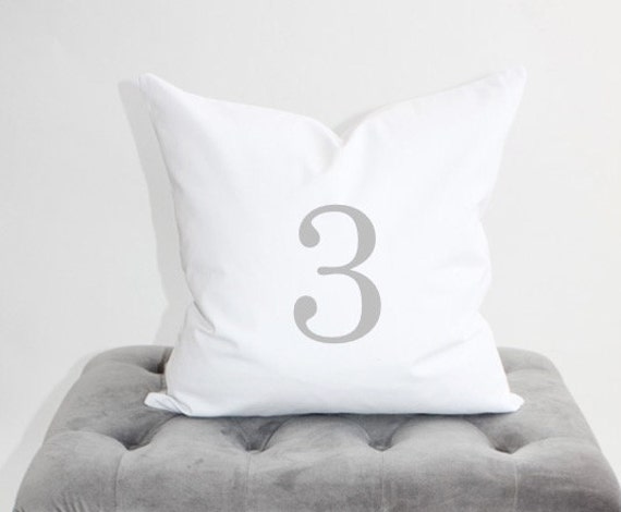 Number Pillow Cover Personalized, Home Decor, Apartment Housewarming Gift, Modern Decor, Living Room Boys Gift - image 1