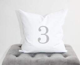 Number Pillow Cover Personalized, Home Decor, Apartment Housewarming Gift, Modern Decor, Living Room Boys Gift - thumbnail 1