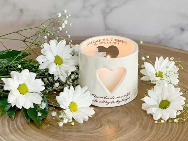 Sympathy Gift, Memorial Heart Candle, Votive - Personalized with Name & Date There Are Those Who Continue To Light Up The World - image 1