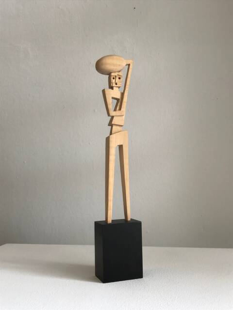 Wooden Sculpture - Carrier Ii Hand-Carved, Original, Beautiful Figure, Unique, Art & Collectible. Handmade. A Special Gift - image 1
