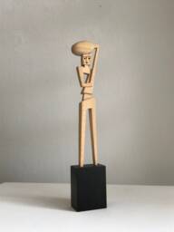 Wooden Sculpture - Carrier Ii Hand-Carved, Original, Beautiful Figure, Unique, Art & Collectible. Handmade. A Special Gift - thumbnail 1