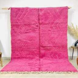 Pink Moroccan Shag Rug, Large Area Berber Wool Carpet, Custom Handwoven Living Room Rug - thumbnail 3