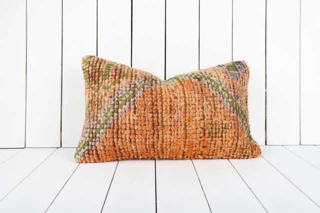 Handmade Turkish Kilim Pillow Cover Vintage Anatolian Cushion - 12x20 - image 1