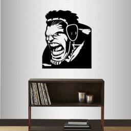 In-Style Decals Wall Vinyl Decal Home Decor Art Sticker Screaming Wrestler Face Wrestling Sports Boys Teen Room Removable Mural Design 26 - thumbnail 1