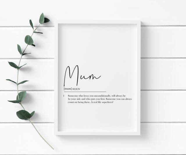 Mum Print, Mum Keepsake, Card, Gifts For Mum, Mother's Day Gifts, Mama Print, Mum Definition, Picture, Mothers Day Gift, Best - image 1
