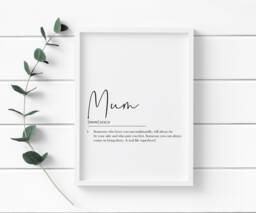 Mum Print, Mum Keepsake, Card, Gifts For Mum, Mother's Day Gifts, Mama Print, Mum Definition, Picture, Mothers Day Gift, Best - thumbnail 1