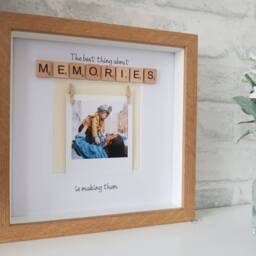 Mothers Day Photo Frame With Scrabble Tiles, Making Memories, Father's Day Gift, Christmas Birthday Gift - thumbnail 3