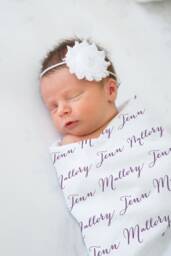 Personalized Baby Name Swaddle Blanket, Gift, Custom Coming Home, Gender Neutral Hospital Shower Gift - thumbnail 1