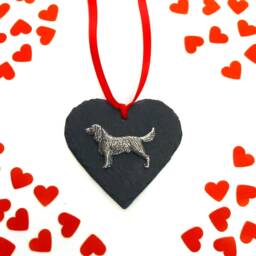 Springer Spaniel Natural Slate Heart - Christmas Decoration 2026 Hanging Ornament Gifts Mum Gift Home Decor - thumbnail 2