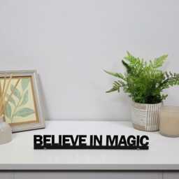 Believe in Magic Door Topper - Black Acrylic Inspirational Quote Sign Spiritual & Manifestation Over Decor Home Gift - thumbnail 3