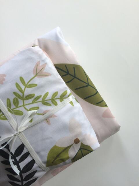 Crib Sheet Blush Pink Floral Custom Printed Crib Sheet, Baby Bedding, Modern Nursery Decor, Fitted Gift - image 1