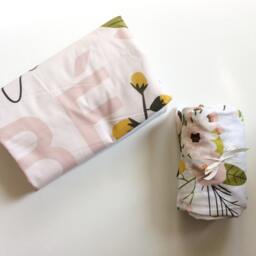 Crib Sheet Blush Pink Floral Custom Printed Crib Sheet, Baby Bedding, Modern Nursery Decor, Fitted Gift - thumbnail 2