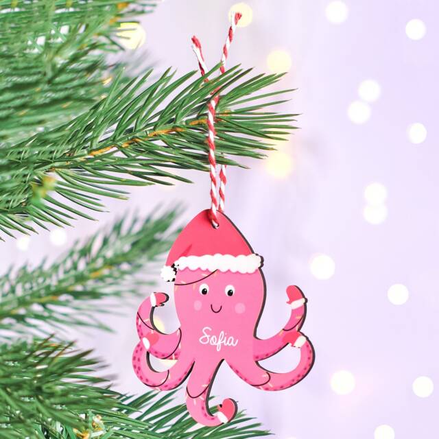 Personalised Octopus Christmas Decoration - image 1
