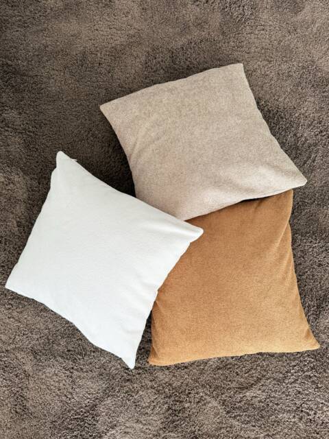 Super Soft Teddy Boucle Throw Pillow Cover, Comfy Beige Camel White Lumbar Case, Hidden Zipper, Cozy & Boho Home Decor, All Sizes - image 1