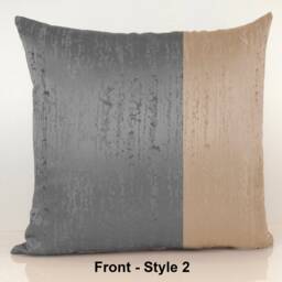 Gray-Dark Silver & Beige Sand Color Block Decorative Throw Pillow Covers, Pillowcase, Cushion Cover, Embroidery Covers, Geometric Pattern - thumbnail 2