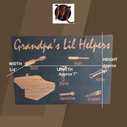 Personalized Grandparent Lil Helpers Wooden Sign Custom Made with Grandkids Names Family Wall Art A Great Gift For - thumbnail 3
