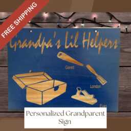 Personalized Grandparent Lil Helpers Wooden Sign Custom Made with Grandkids Names Family Wall Art A Great Gift For - thumbnail 2