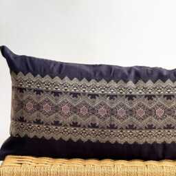 Vintage Hmong Hemp Pillow Handwoven Indigo Batik Tribal Textile - thumbnail 2