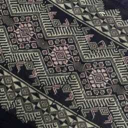 Vintage Hmong Hemp Pillow Handwoven Indigo Batik Tribal Textile - thumbnail 3