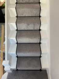 Grey Stair Runner With Black Whipped Edge - thumbnail 1