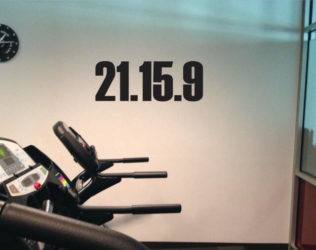 "Home Gym Decal, 21.15.9 , Vinyl Work Out Wall Art 13""x28" - image 1