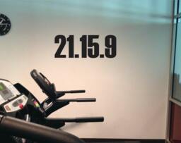 "Home Gym Decal, 21.15.9 , Vinyl Work Out Wall Art 13""x28" - thumbnail 1