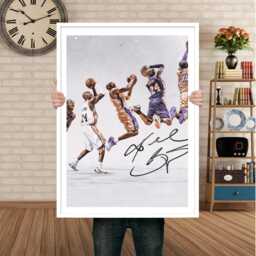 Kobe Bryant Set Of 4 Canvas/Art Print Framed Wall Art, Poster, Basketball Fan Gift, Sports Legend Decor Room - thumbnail 3