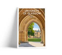 University Of Glasgow Travel Poster - Cloisters View Scotland - thumbnail 1