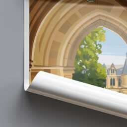 University Of Glasgow Travel Poster - Cloisters View Scotland - thumbnail 2