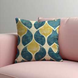 Teal & Mustard Retro Cushion Cover, Mid Century Modern Geometric Pillowcase, Textured Abstract Home Decor, Made To Order Throw Pillow Cover - thumbnail 3