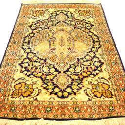 Luxury Handmade Rug Handwoven Persian Design Home Decorative Rug, 3x2 Sq.ft Size Silk On Cotton - thumbnail 3