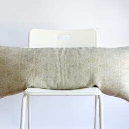 "Lumbar Pillow Cover Indian Block Print, Natural Dyed Batik - 14"" X 36" - thumbnail 2