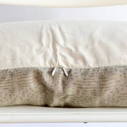 "Lumbar Pillow Cover Indian Block Print, Natural Dyed Batik - 14"" X 36" - thumbnail 3