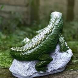 Outdoor Lizard Figurine Concrete Reptile Sculpture Cement Animal Decoration Handmade Art Front Door Ornament Lizard Lover Gift - thumbnail 4
